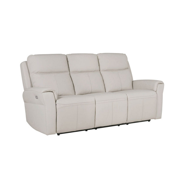 Regent 3 Seater Electric Recliner Leather Stone